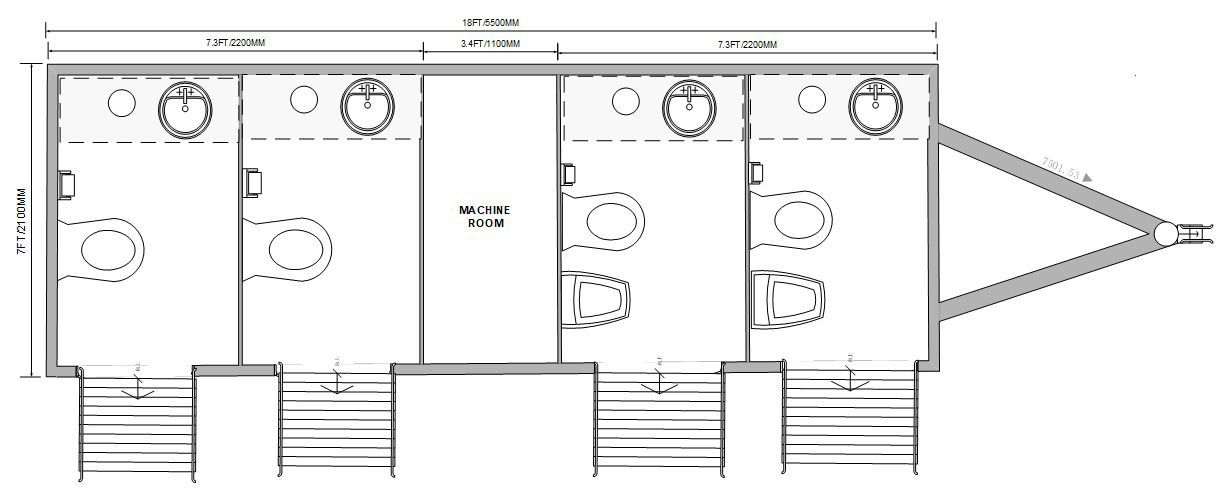 4 stall toilet 1